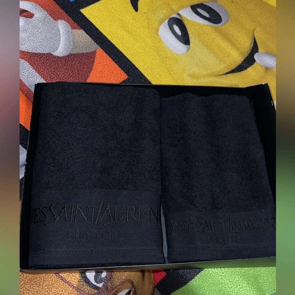 YSL Beauté Black Towel Set NIB